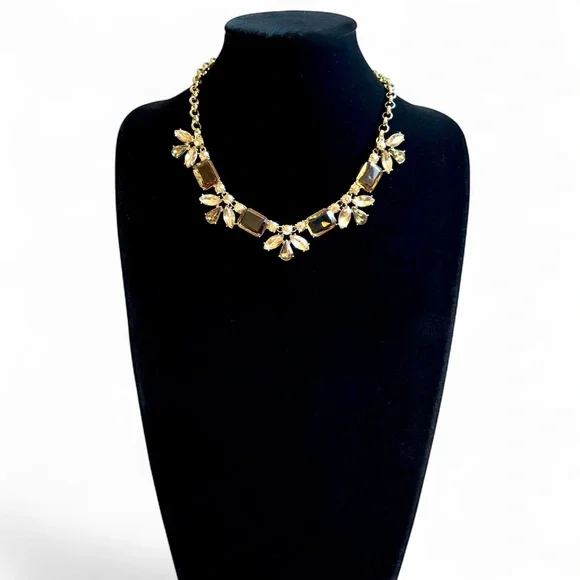 BANANA REPUBLIC Brown Crystal Gold Tone Statement Necklace | NWT - Picture 5 of 7